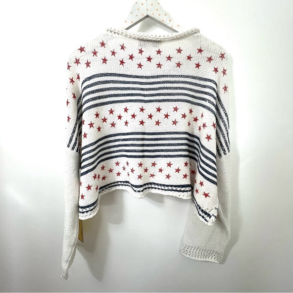 Vintage Havana Blue White and Red Star lightweight top for July 4th, patriotic - Picture 2 of 7